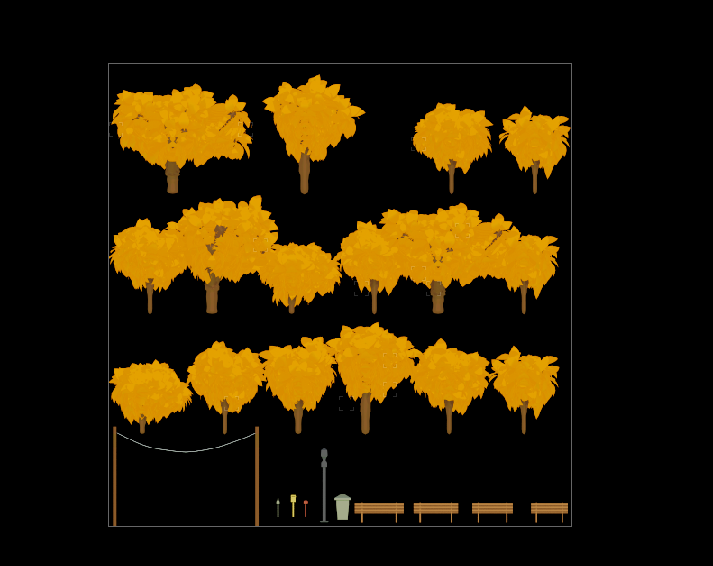 PNG render of pixel art props